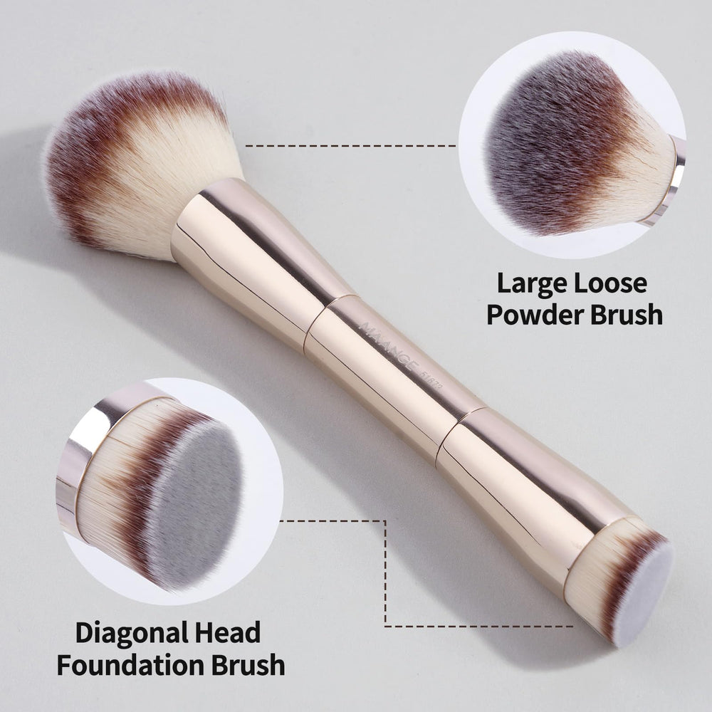 Pinceau blush et poudre MAANGE double-face, couleur uniforme et tenue durable.