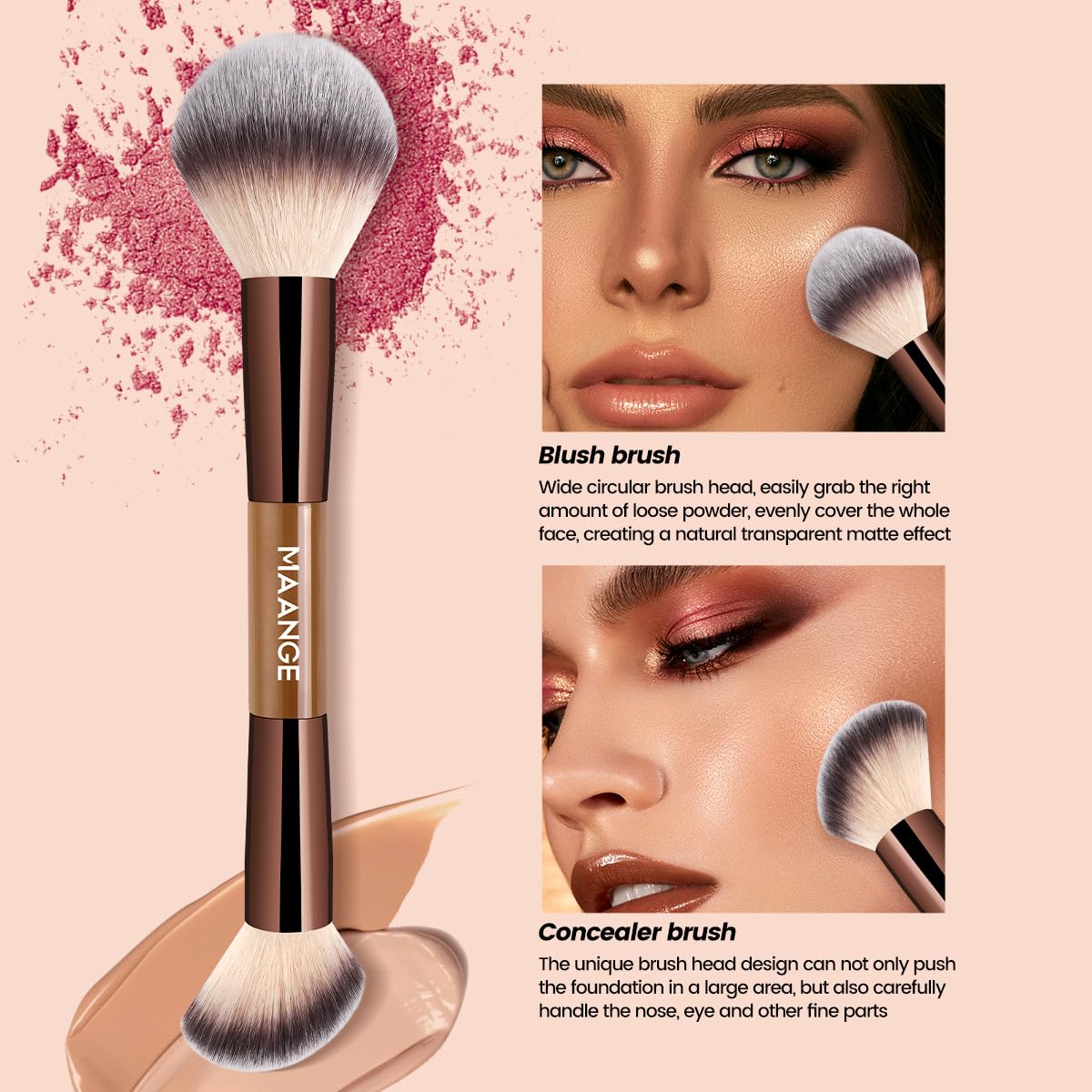 Maange pinceau correcteur double-face facilite la correction ciblée.
