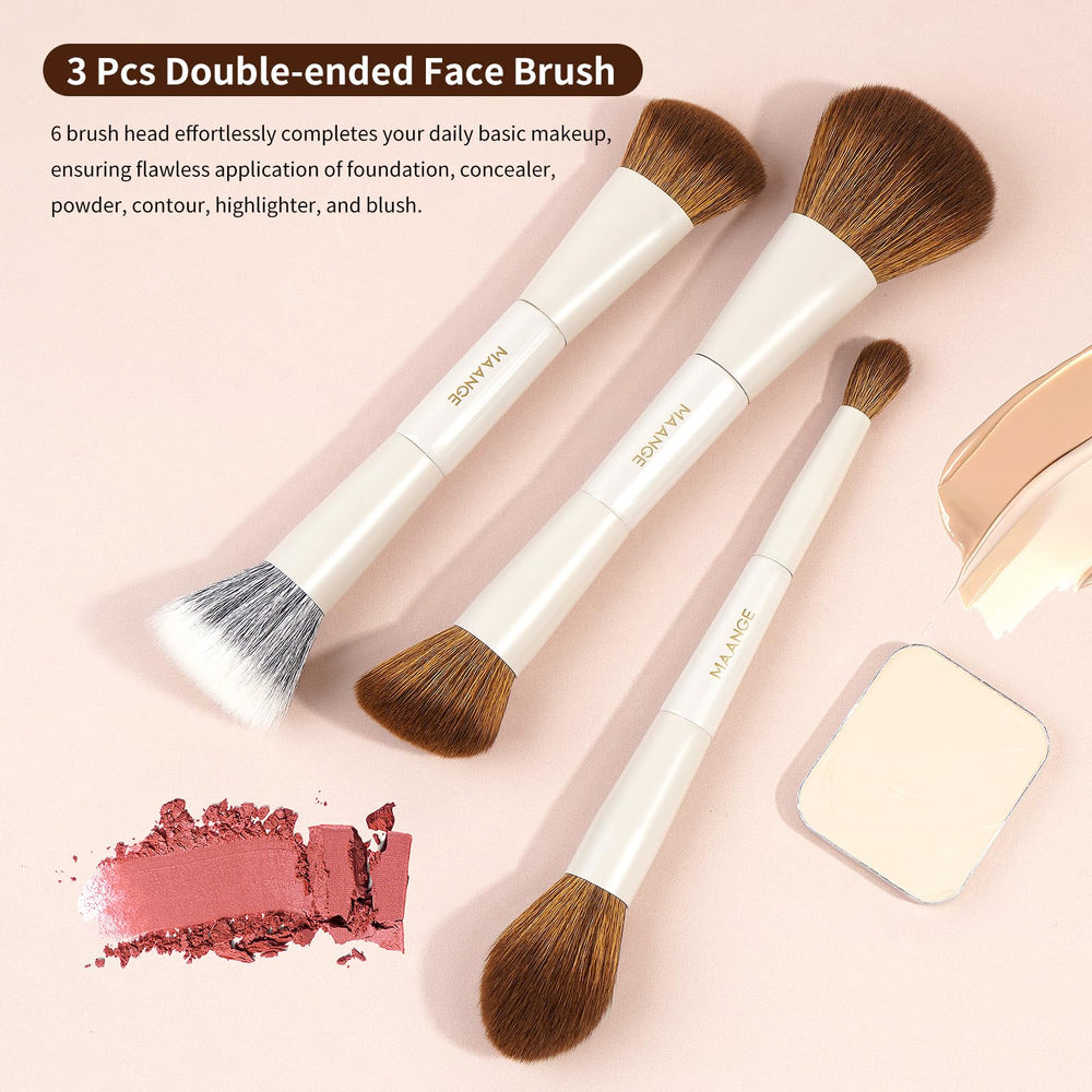 Pinceau fond de teint double face MAANGE pour une couvrance homogène