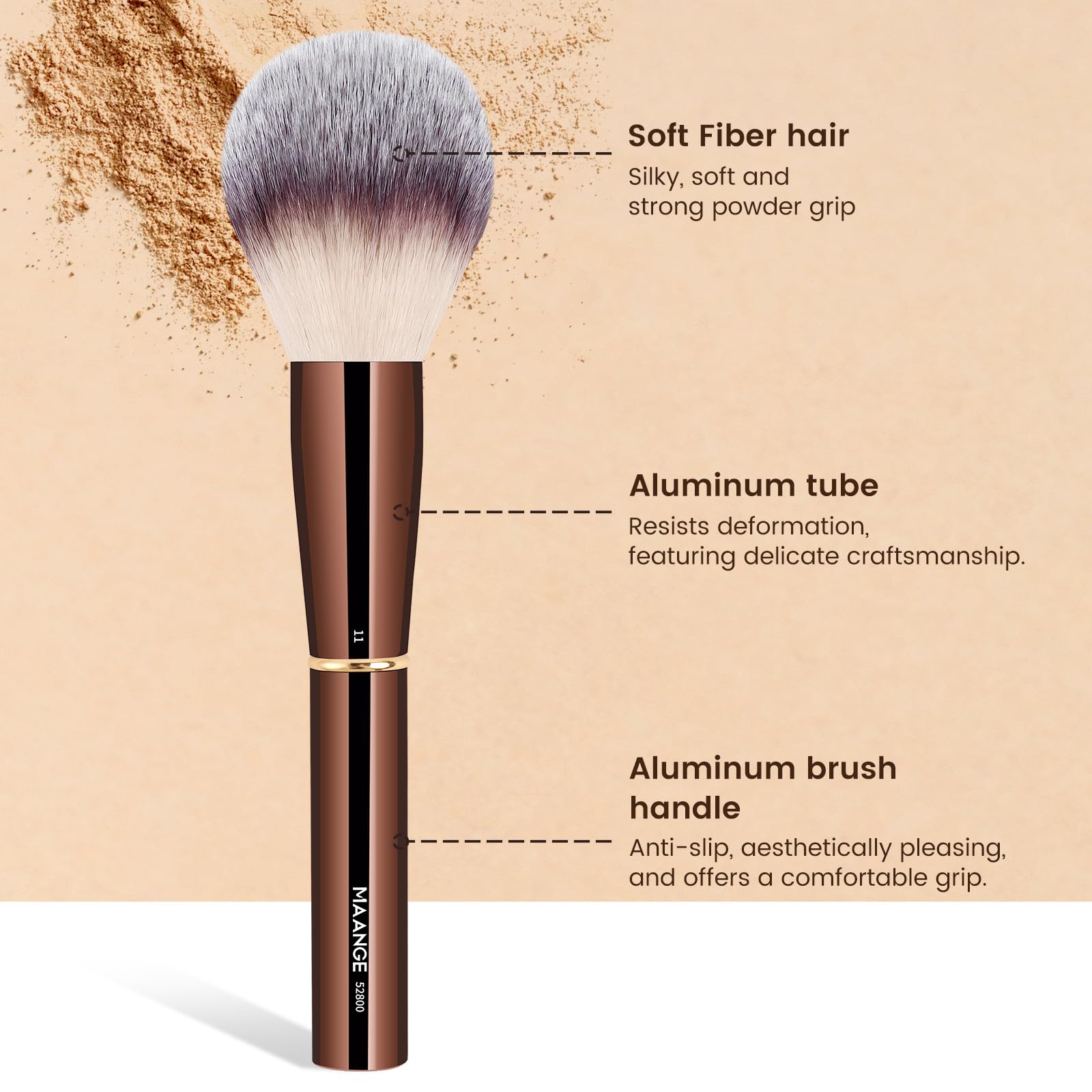 Maange pinceau poudre blush facilite l’application et le fini naturel.