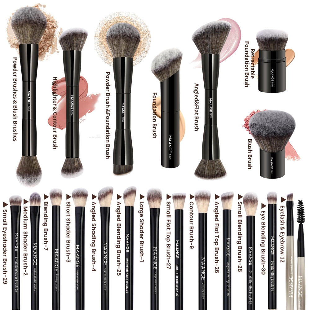Pinceau poudre et blush MAANGE pour un fini léger et durable.