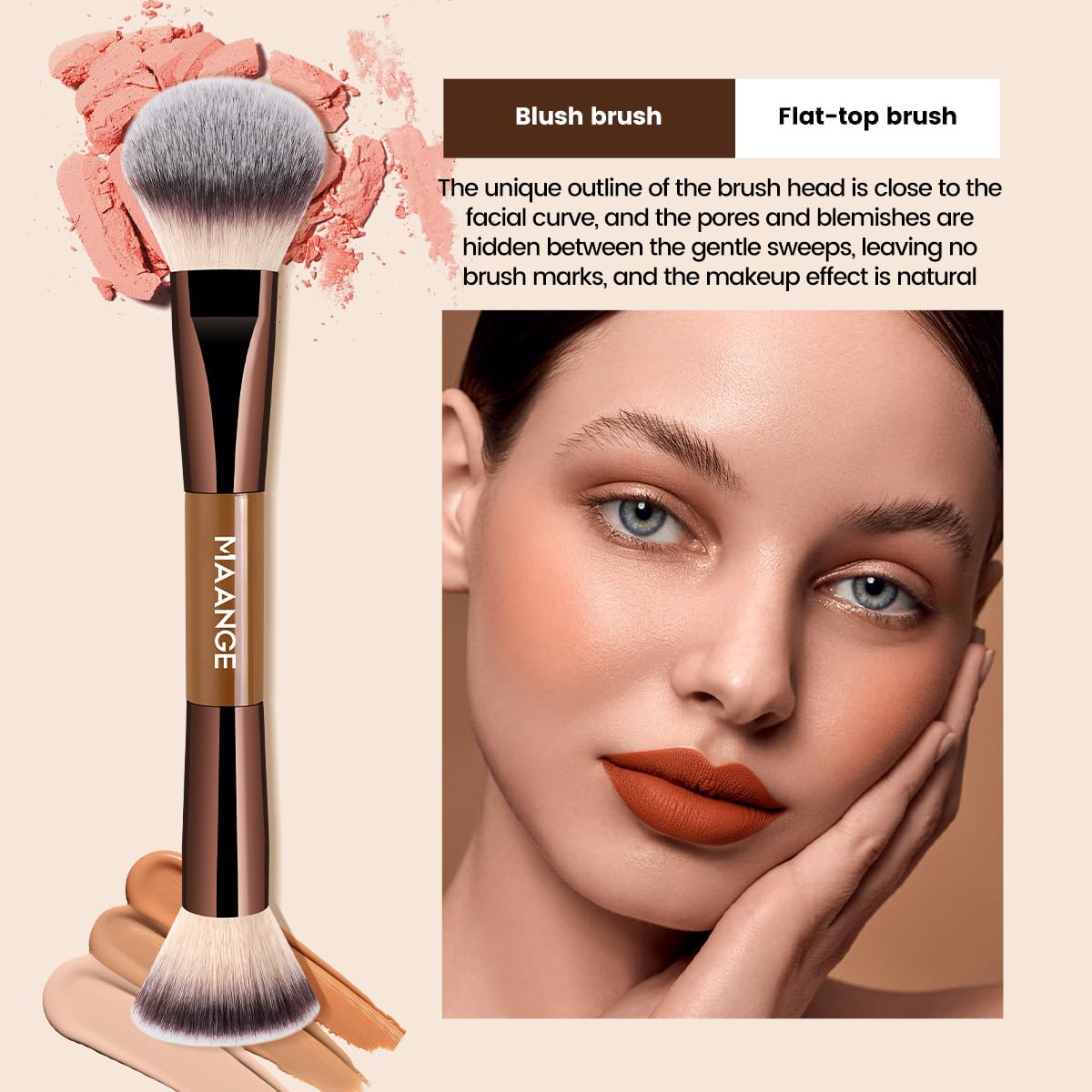 Pinceaux MAANGE base et correcteur duo pour un teint homogène.