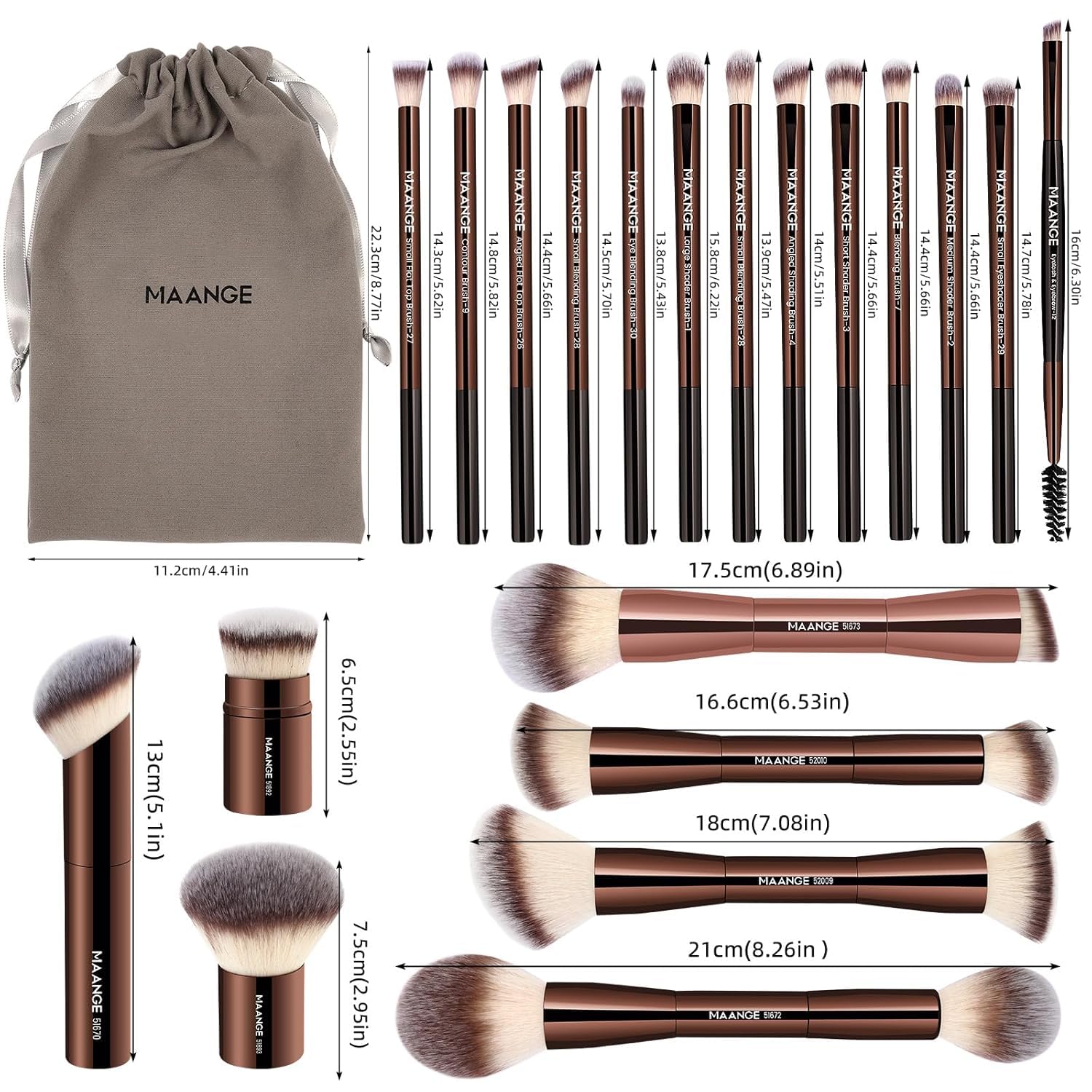 Pinceaux MAANGE blush bronzer pour contouring doux