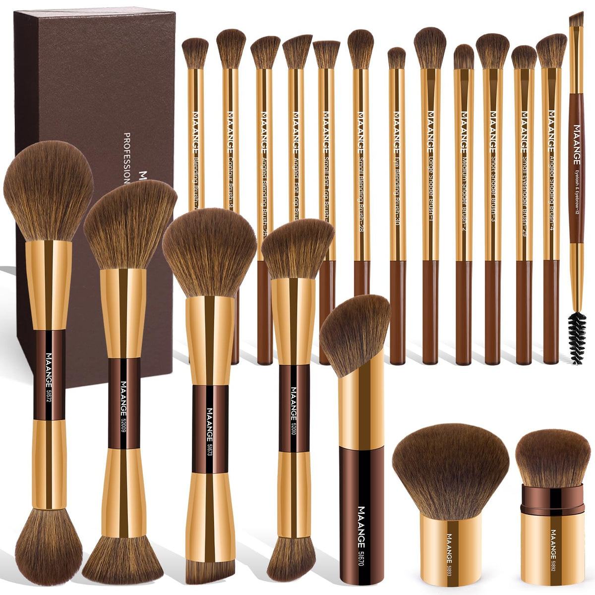Pinceaux MAANGE 20 pièces dans un coffret cadeau, prêt à offrir et idéal pour commencer