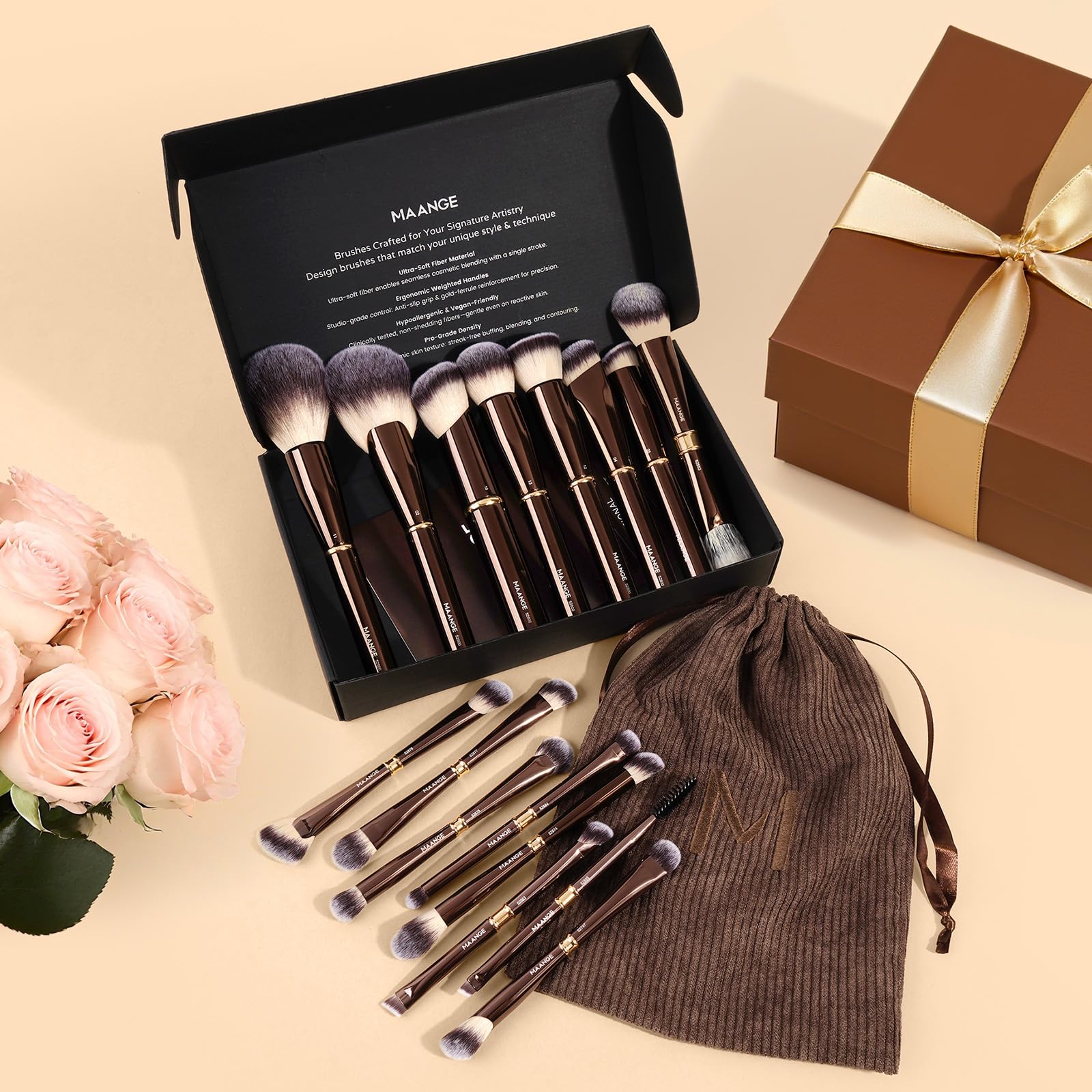 MAANGE pinceaux-maquillage-contour-yeux: définition nette et embouts doubles pratiques.