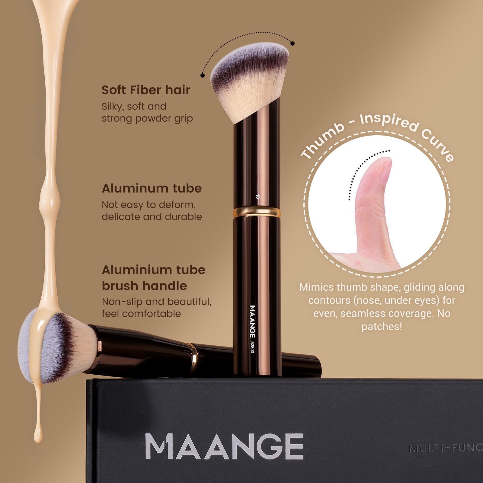 MAANGE pinceaux-maquillage-etui: rangement pratique lors de déplacements.