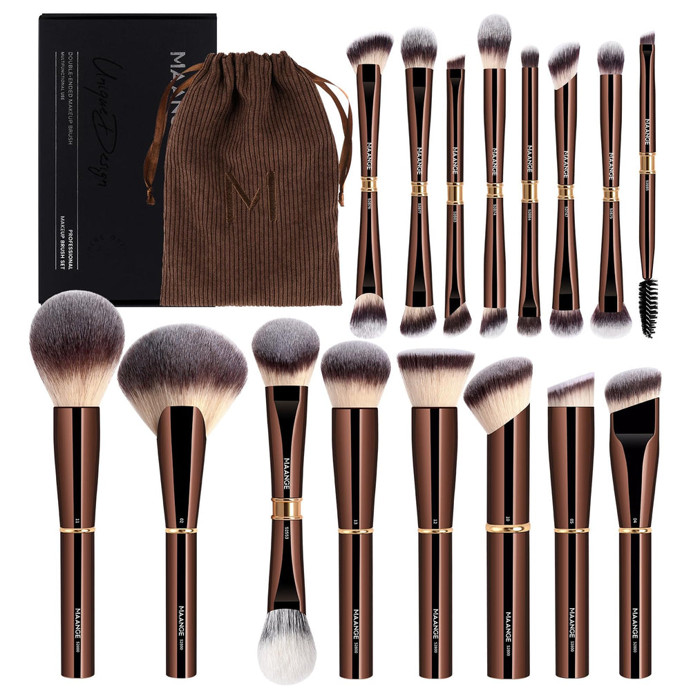 MAANGE pinceaux-maquillage-face: ensemble polyvalent, fini homogène et application précise.