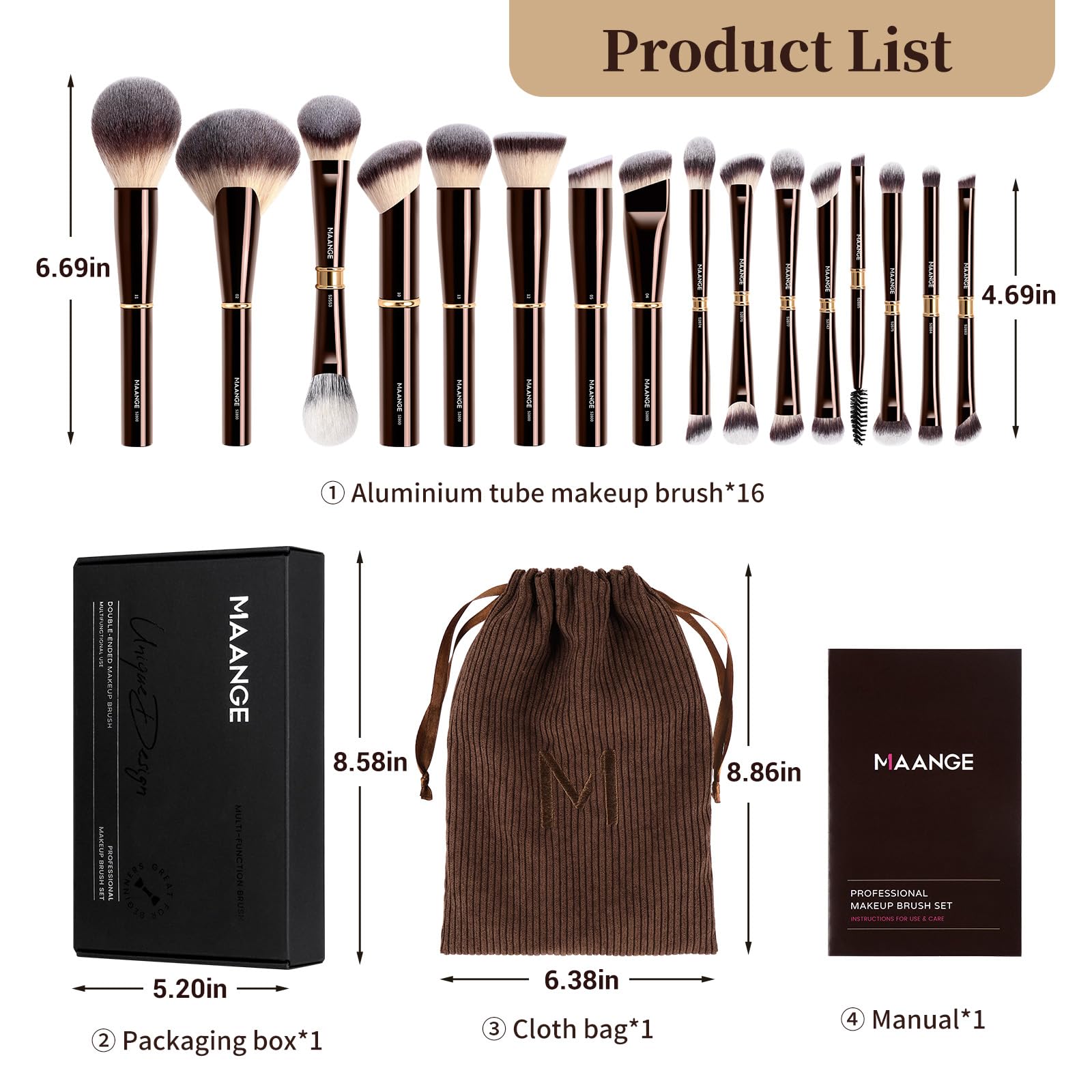 MAANGE pinceaux-maquillage-fond-teint: texture lisse et couvrance naturelle.