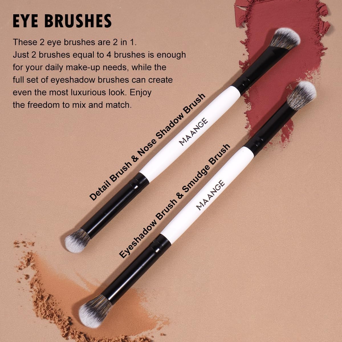 Pinceaux MAANGE ombres-yeux – application douce et couleur fidèle.