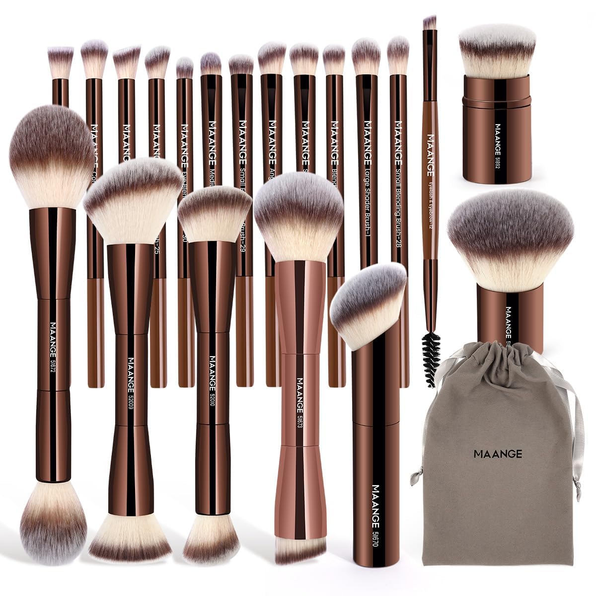 Pinceaux MAANGE teinte double-face kabuki pour application fluide
