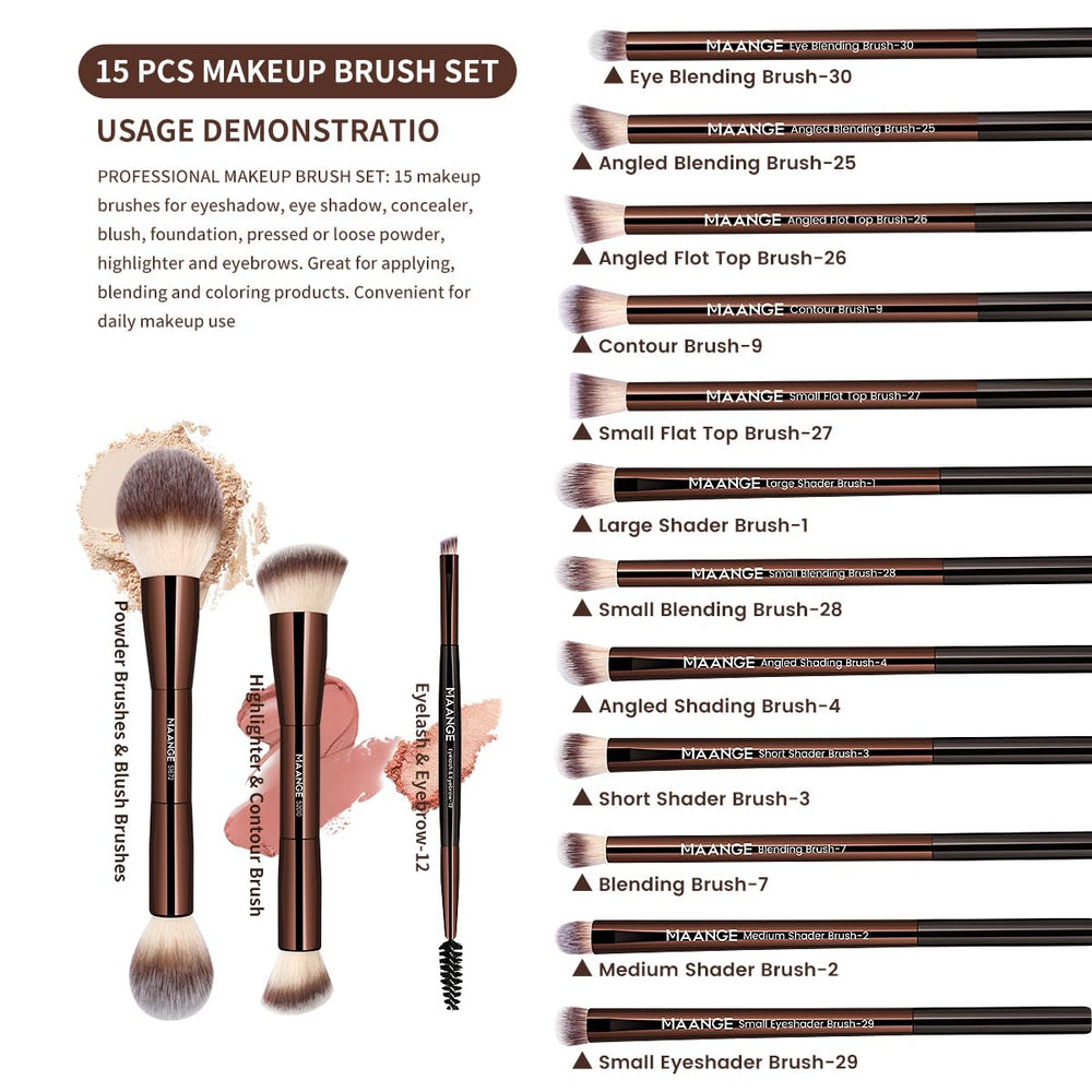 MAANGE pinceaux yeux 12 pièces pour des paupières parfaitement définies