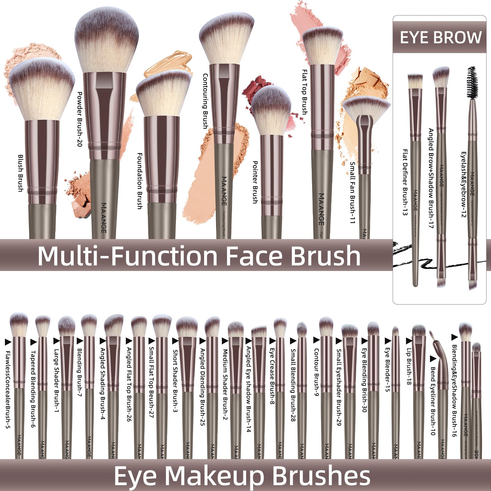 Pinceaux yeux MAANGE pour estomper et définir le regard