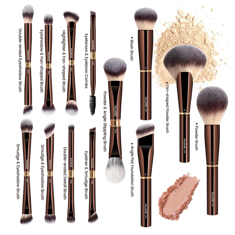 Maange poignée aluminium pinceaux maquillage assure prise en main confortable et précision.