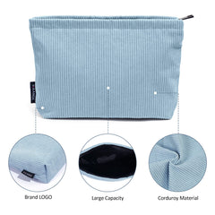 Trousse MAANGE bleu, idéale comme sac à maquillage de voyage.