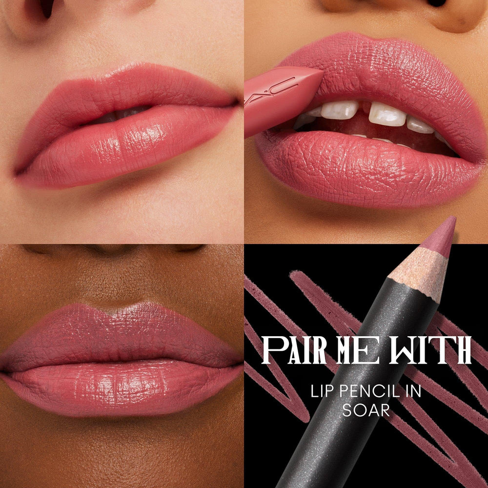 MAC M·A·Cximal Brave – détail texture et teinte rose beige nacrée.