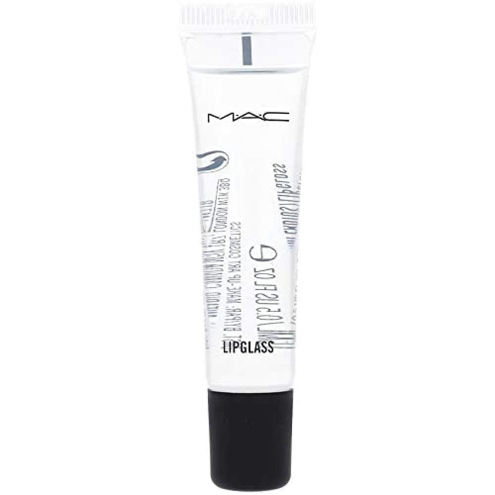 MAC Lipglass clair sur le flacon, fini brillant polyvalent pour les lèvres.
