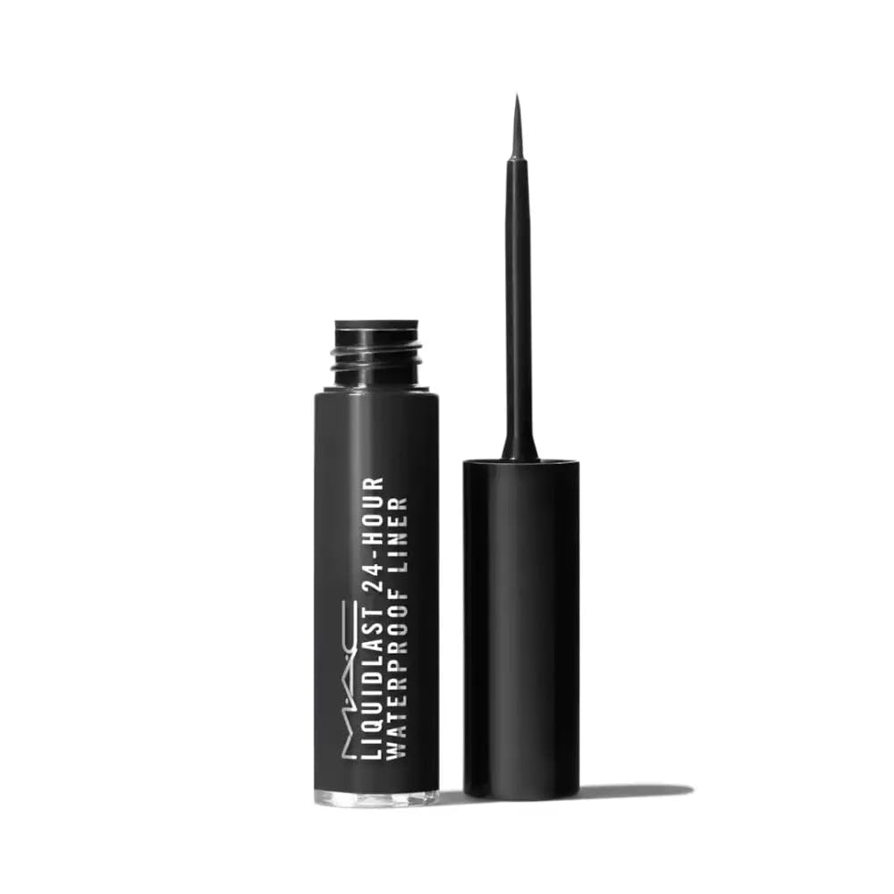 MAC Liquidlast Stylo Trait Liquide Noir 24h — tenue étanche pour un regard durable.