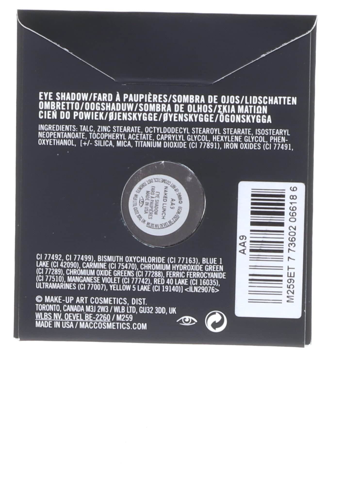 MAC Pro Palette refil d'ombres Naked Lunch, texture soyeuse pour une application fluide.