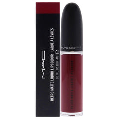 MAC Retro Matte Lip Colour Dance With Me sur emballage, fini velouté et couleur vive