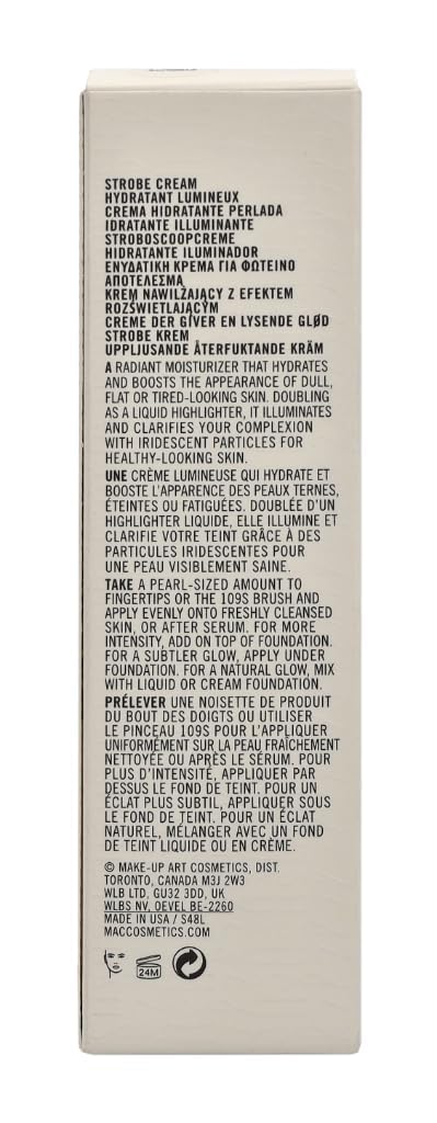Finition subtile et lumineuse procurée par MAC Strobe Cream Pink Lite.