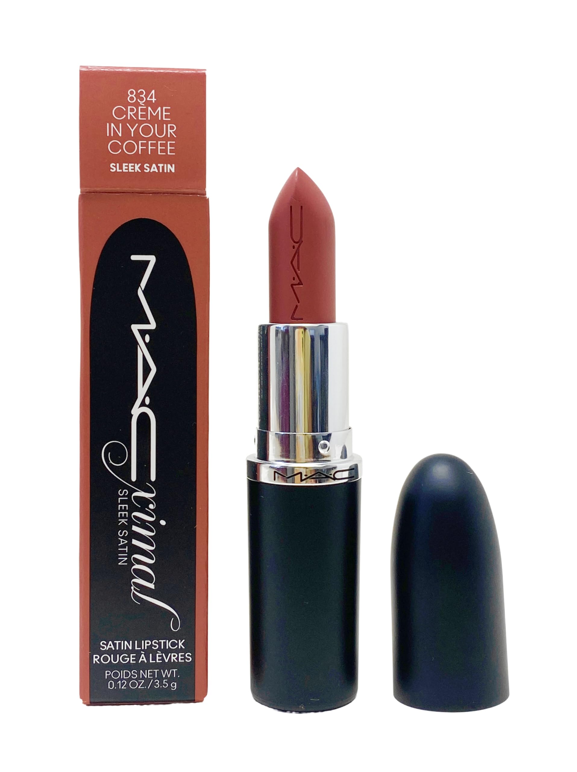 MAC Ximal Sleek Satin Lipstick Creme In Your Coffee, aperçu teinte satinée et hydratante.