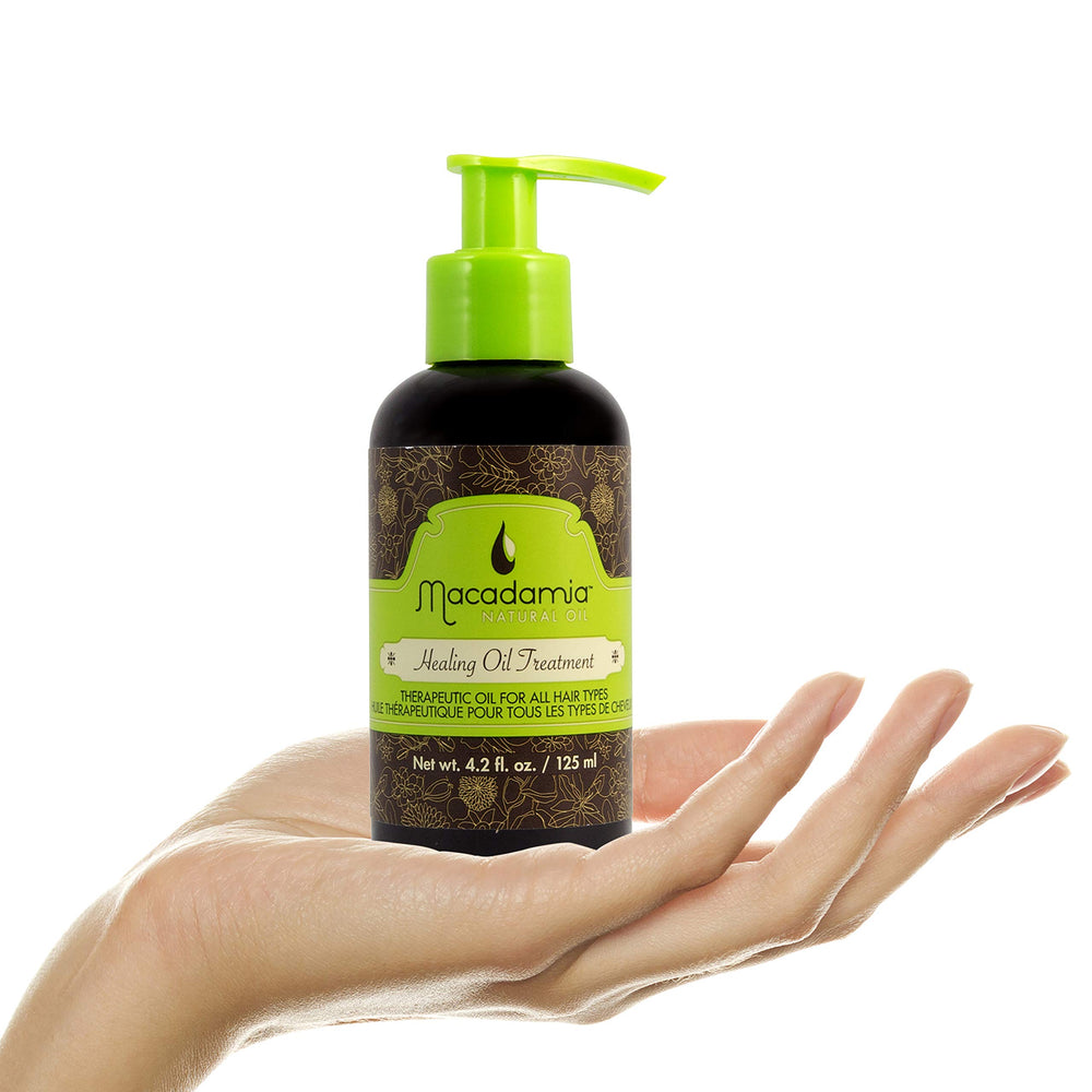 Macadamia Natural Oil, massage-cheveux, produit léger qui aide à dompter les frisottis.