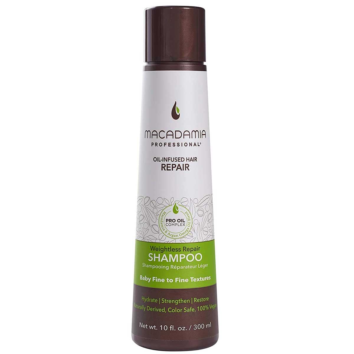 Macadamia Professional – shampooing sans sulfates en bouteille, soin léger pour cheveux fins.
