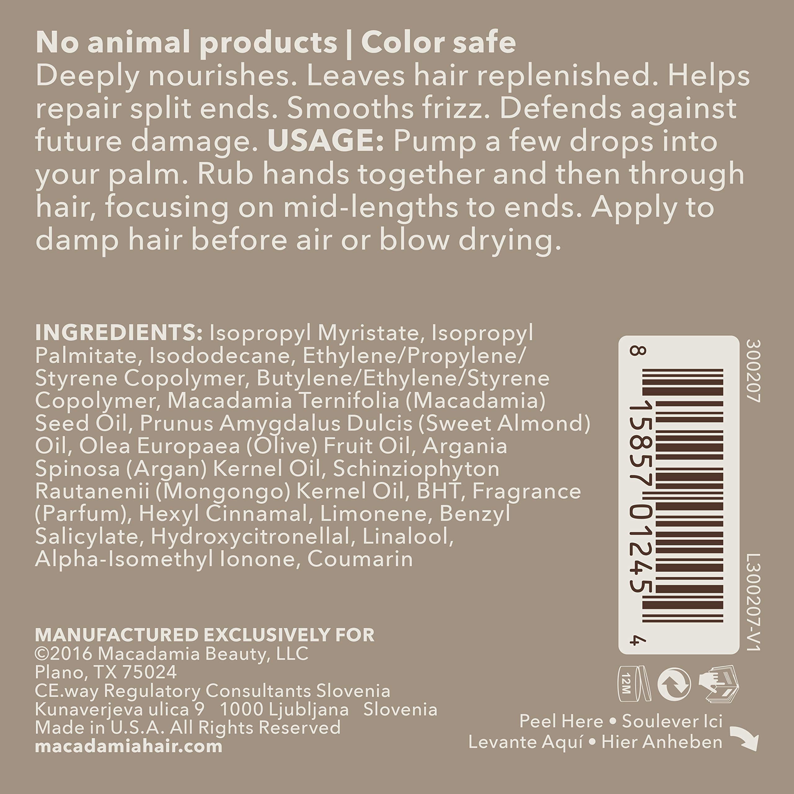 Macadamia Professional Ultra Rich Moisture Oil Treatment – couleur protégée et éclat durable.