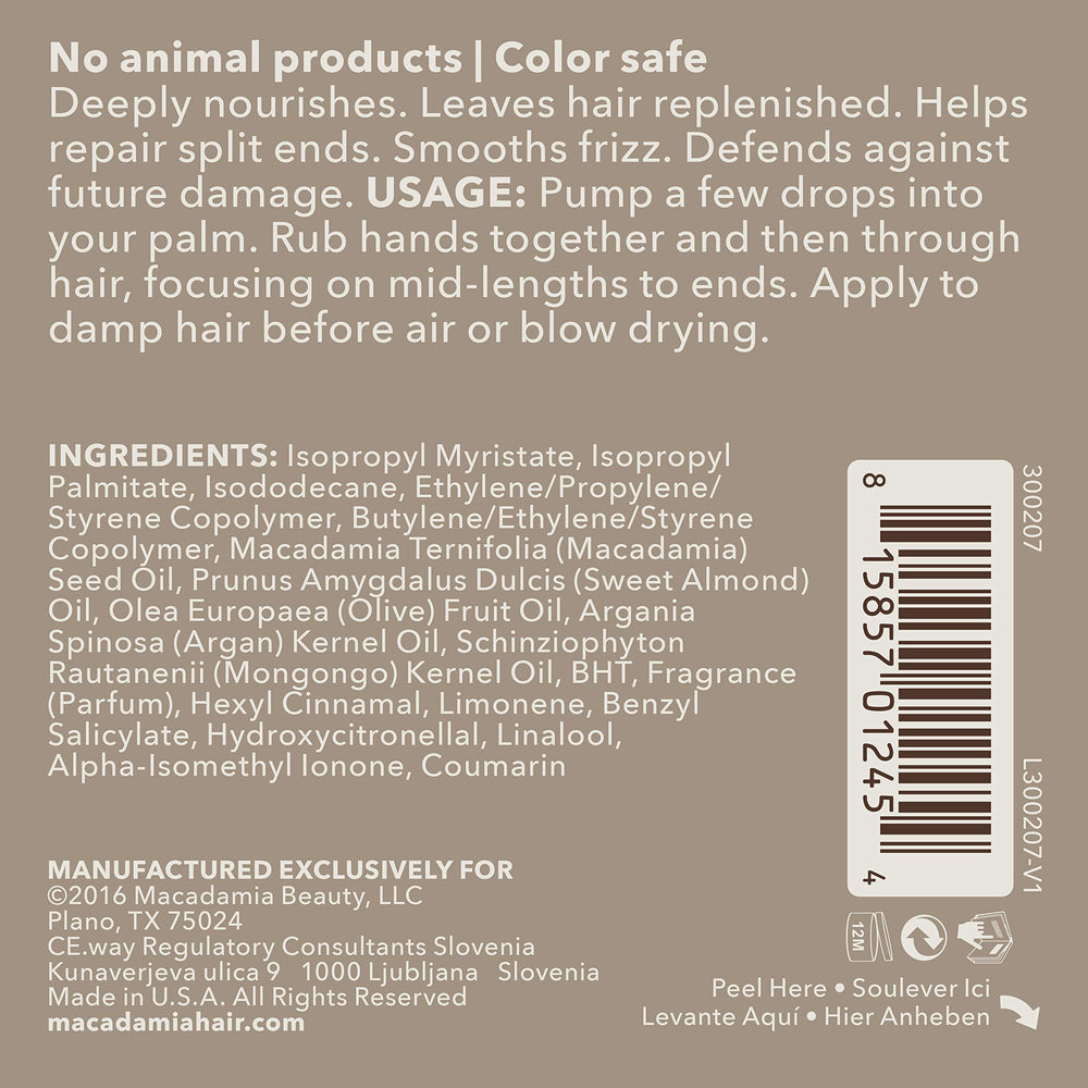 Macadamia Professional Ultra Rich Moisture Oil Treatment – couleur protégée et éclat durable.