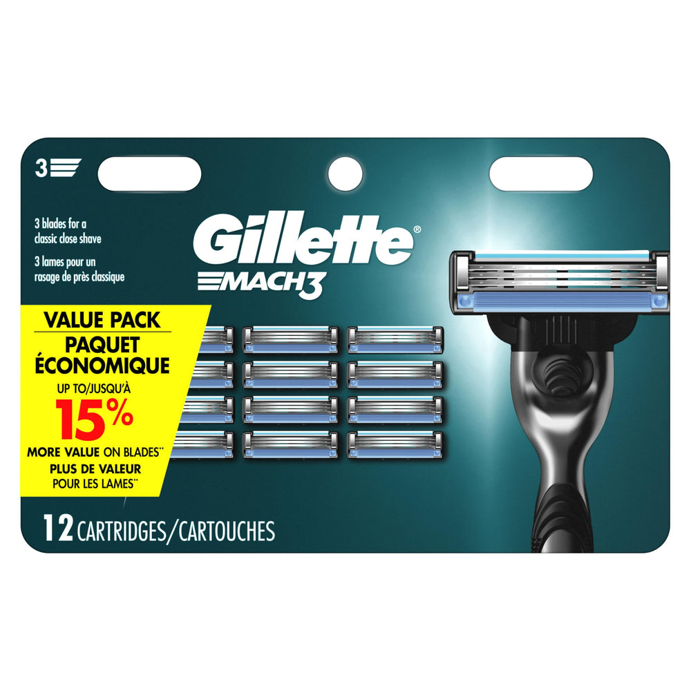 Gillette Mach3 refils 12-lot: rasage précis et économique