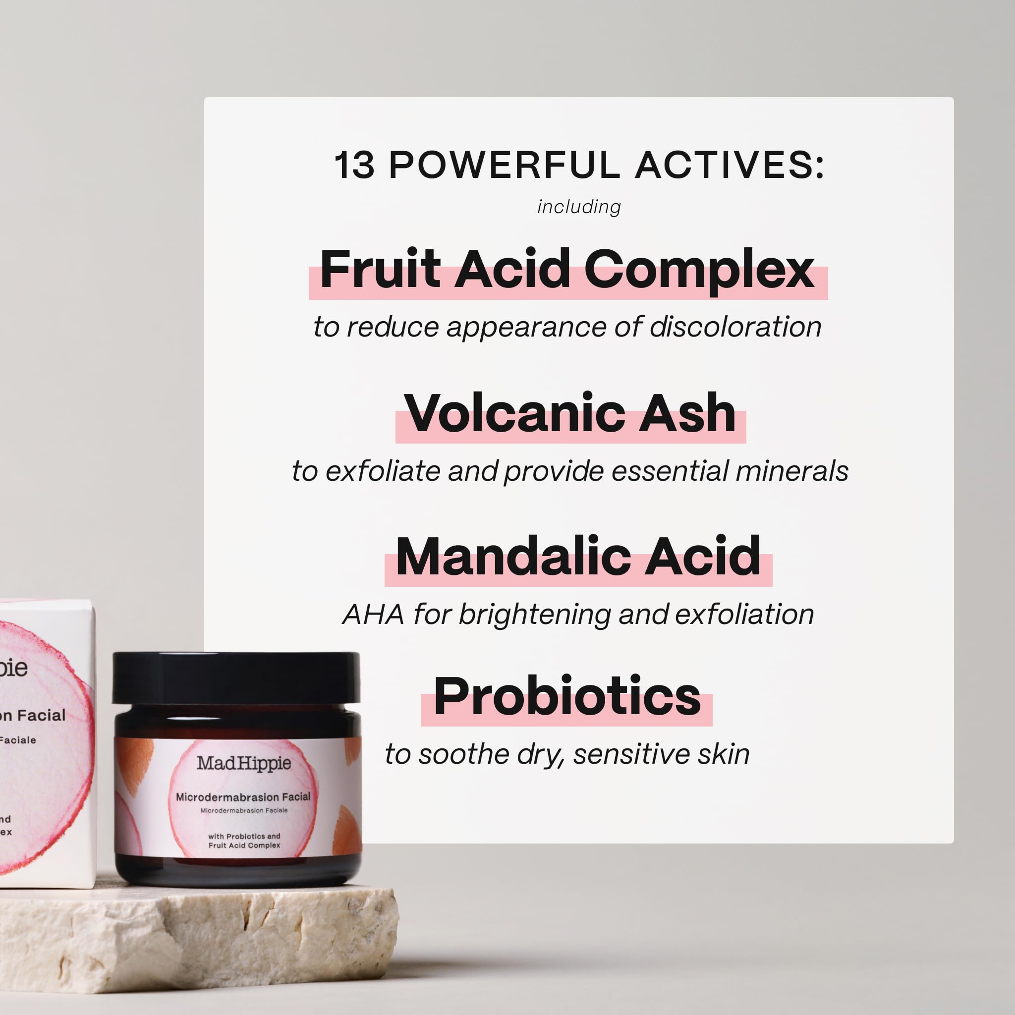 Mad Hippie gommage visage acide hyaluronique hydratation et confort