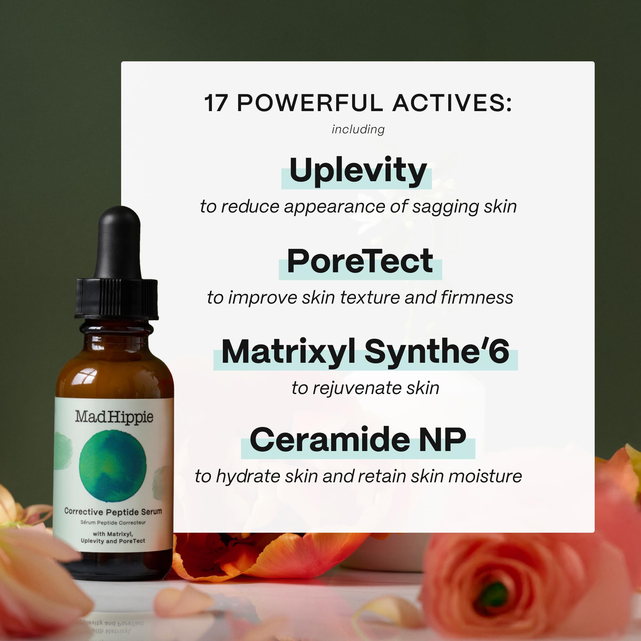 Sérum Mad Hippie avec ceramide NP, soutient la barrière cutanée.