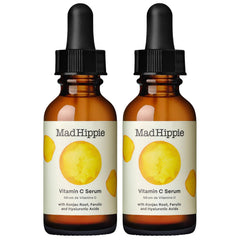 Sérum Mad Hippie vitamine C pour le visage, flacon éclat et douceur.