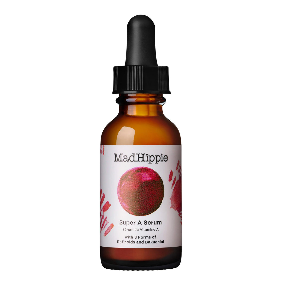 Mad Hippie Super A Sérum Visage, bouteille pipette pour une application précise et douce.