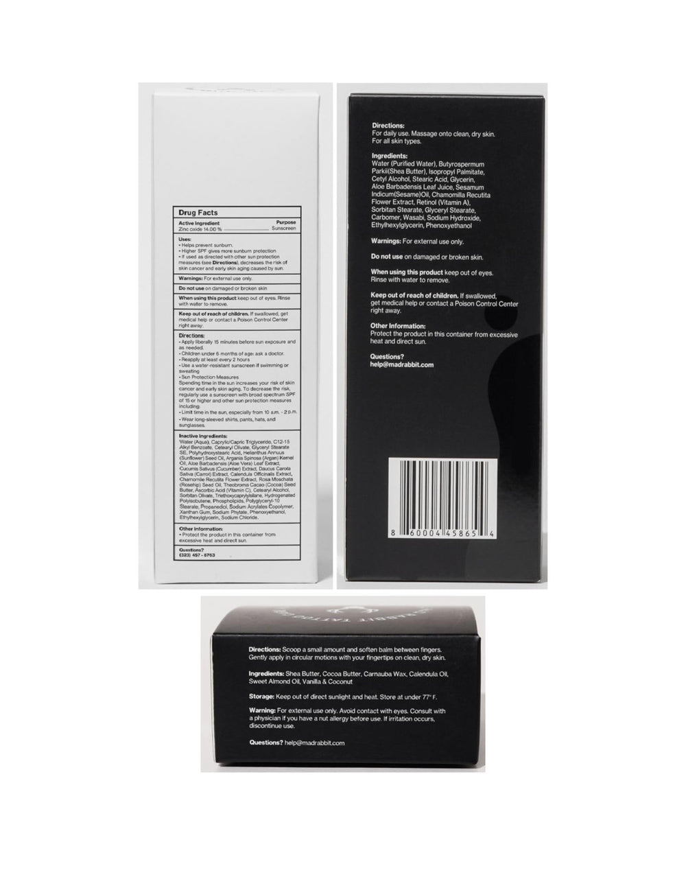 Hydratation approuvée dermatologiquement pour peau tatouée par Mad Rabbit.