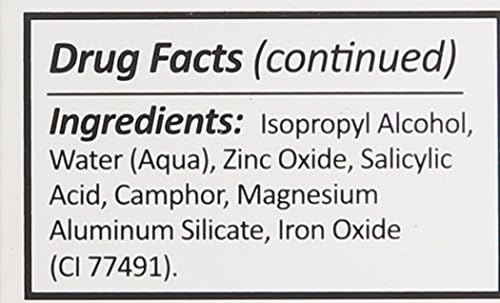 Zoom sur la liste d'ingrédients montrant soufre et acide salicylique