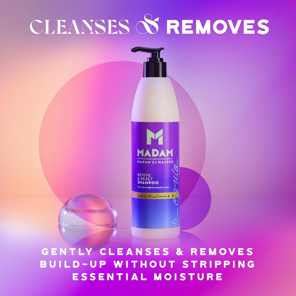 MADAM Revive & Reset Shampoing – pompe pour une distribution précise.