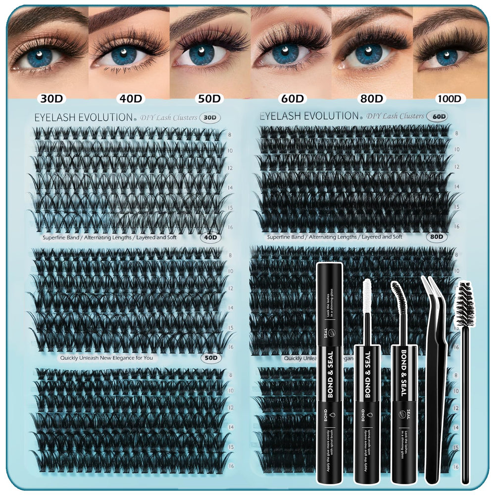 Madam Fifi ensemble cils clusters 708 pièces, idéale pour un maquillage maison économique et rapide.