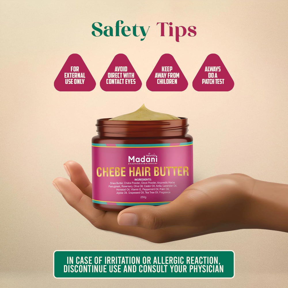 Beurre Chebe Madani Naturals convient aux cheveux bouclés et texturés.