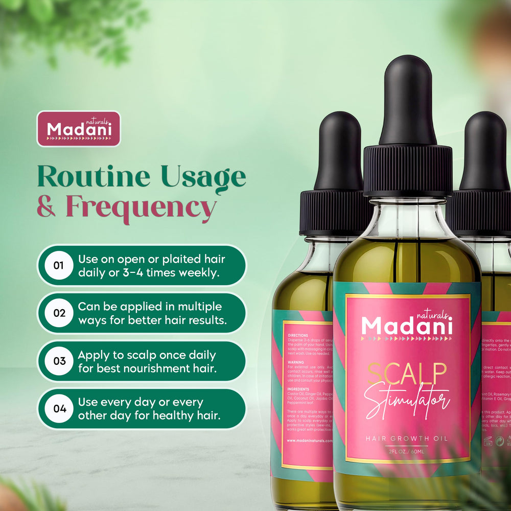 Madani Naturals Massage Cuir Chevelu - stimule en douceur pour cheveux forts