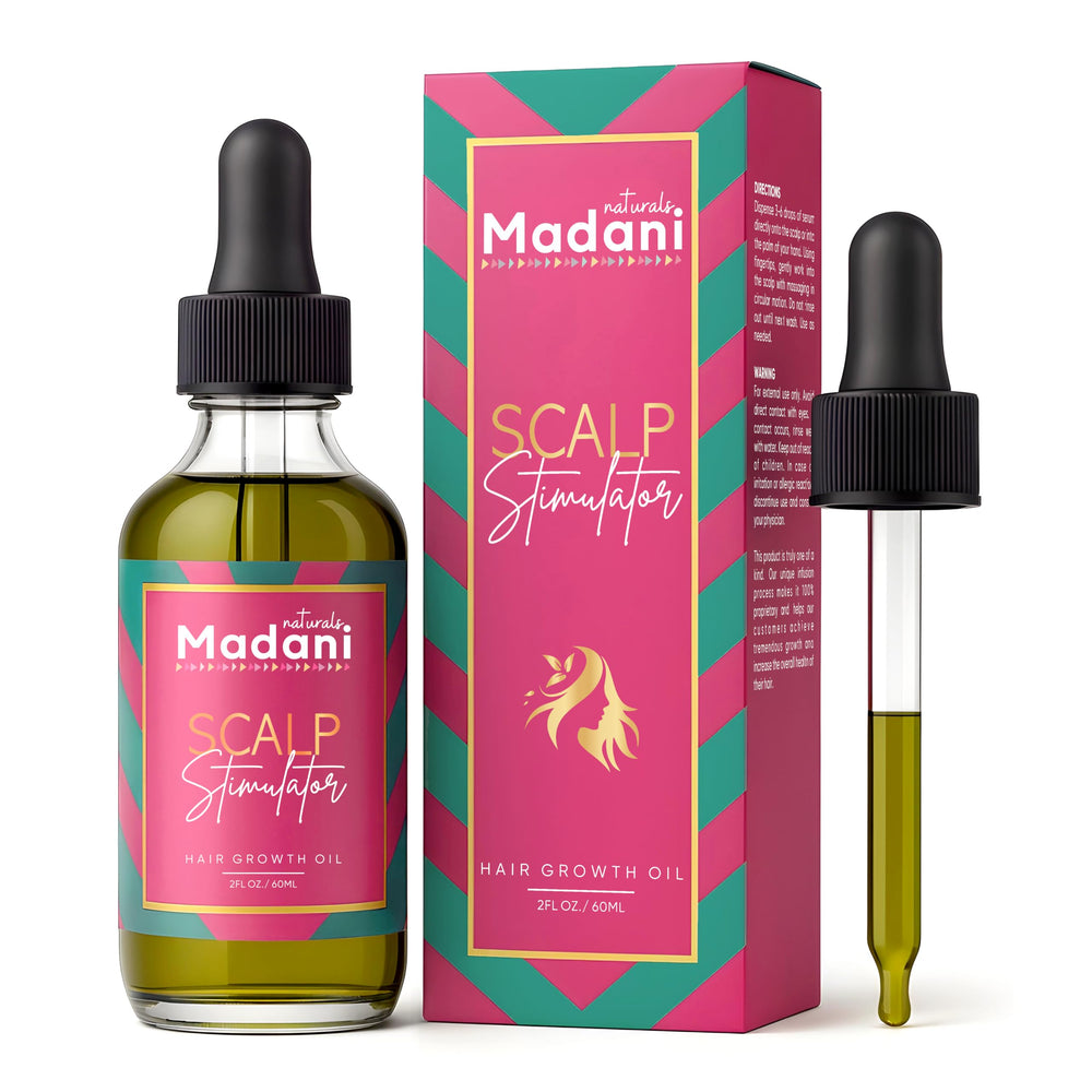 Madani Naturals Stimulateur Cuir Chevelu - bouteille pour nourrir et revitaliser les cheveux