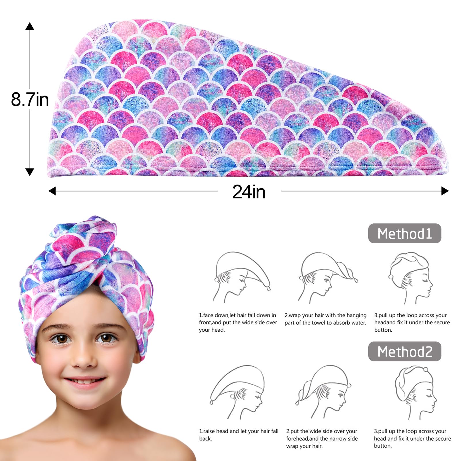 MADHOLLY design queue sirene: cadeau féerique après le bain.