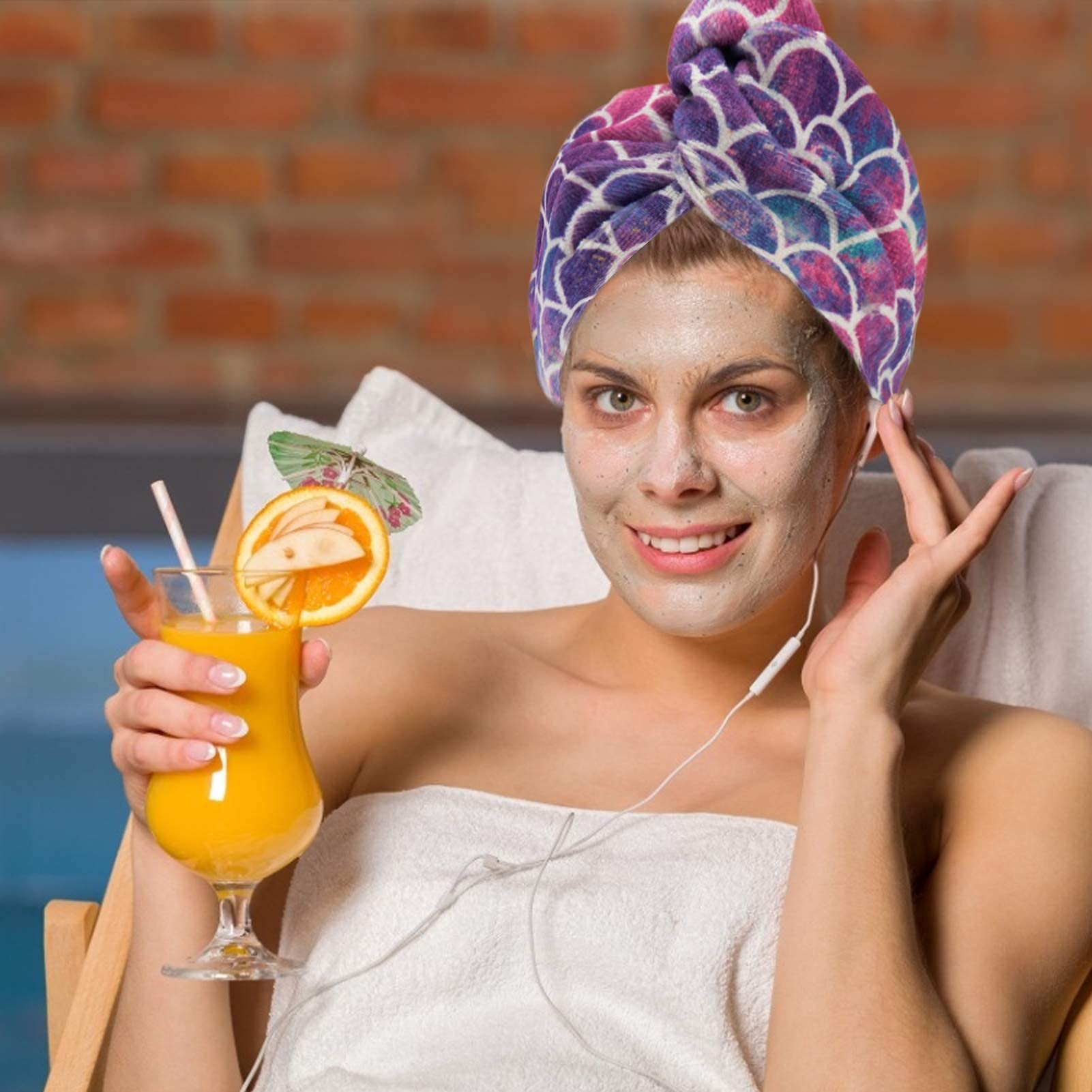 MADHOLLY turban anti-frisottis pour boucles, réduction des frisottis et frottements.