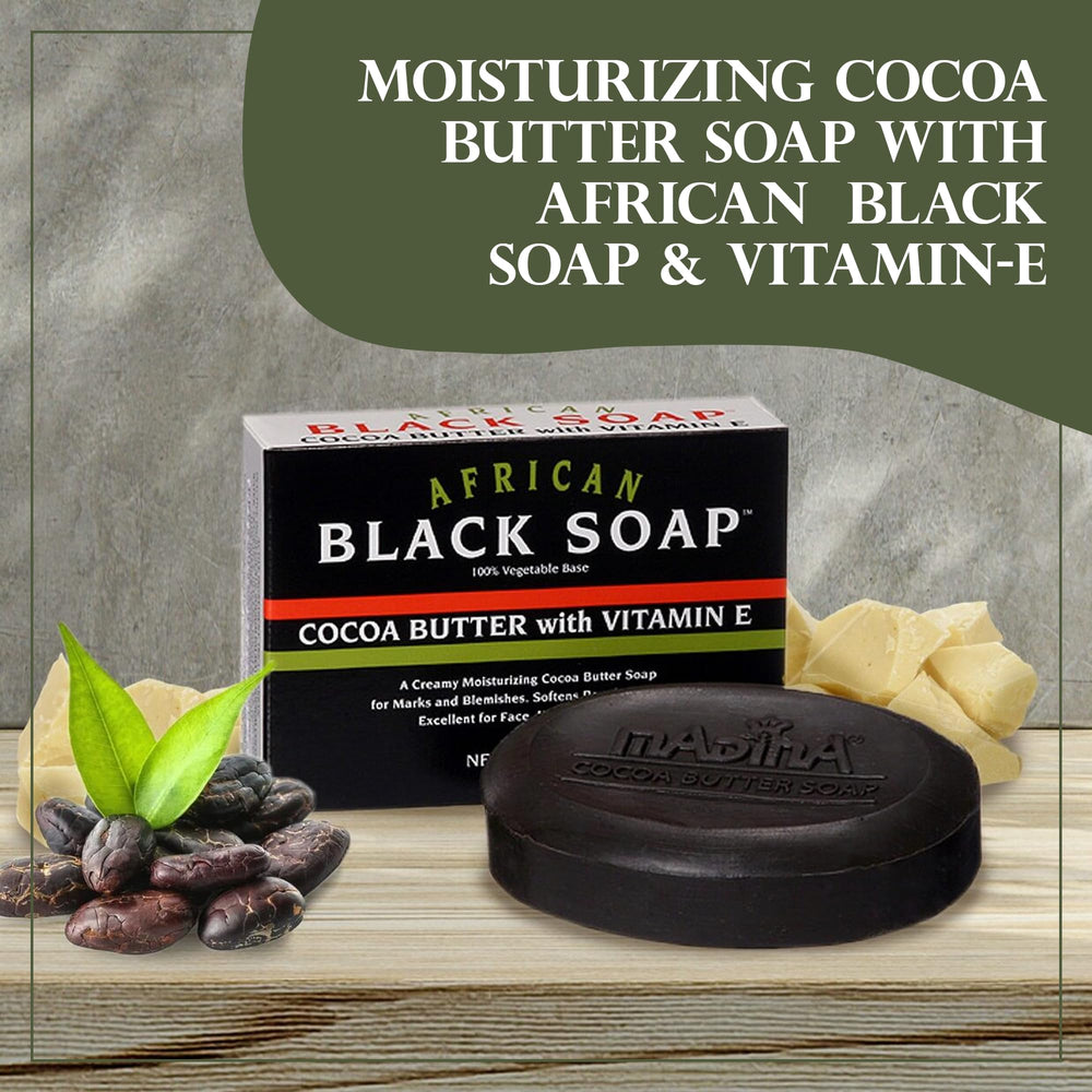Madina savon noir africain mousse: idéale pour visage et corps lors de la douche.