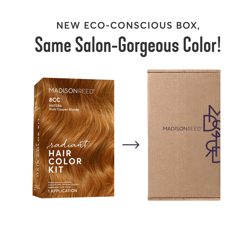 Nuance cuivre vif Blond Matera Marigold dans le colorant Madison Reed