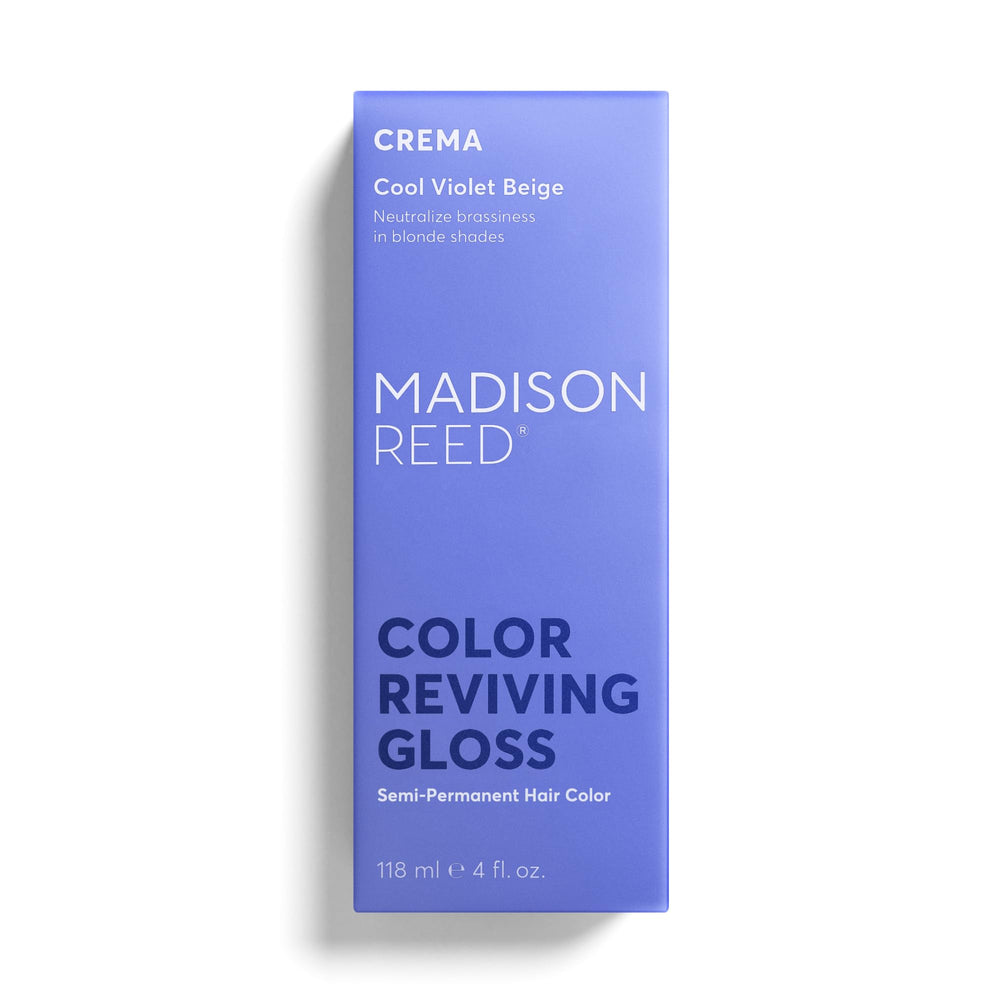 Madison Reed Color Reviving Gloss Crema - emballage premium et routine facile.