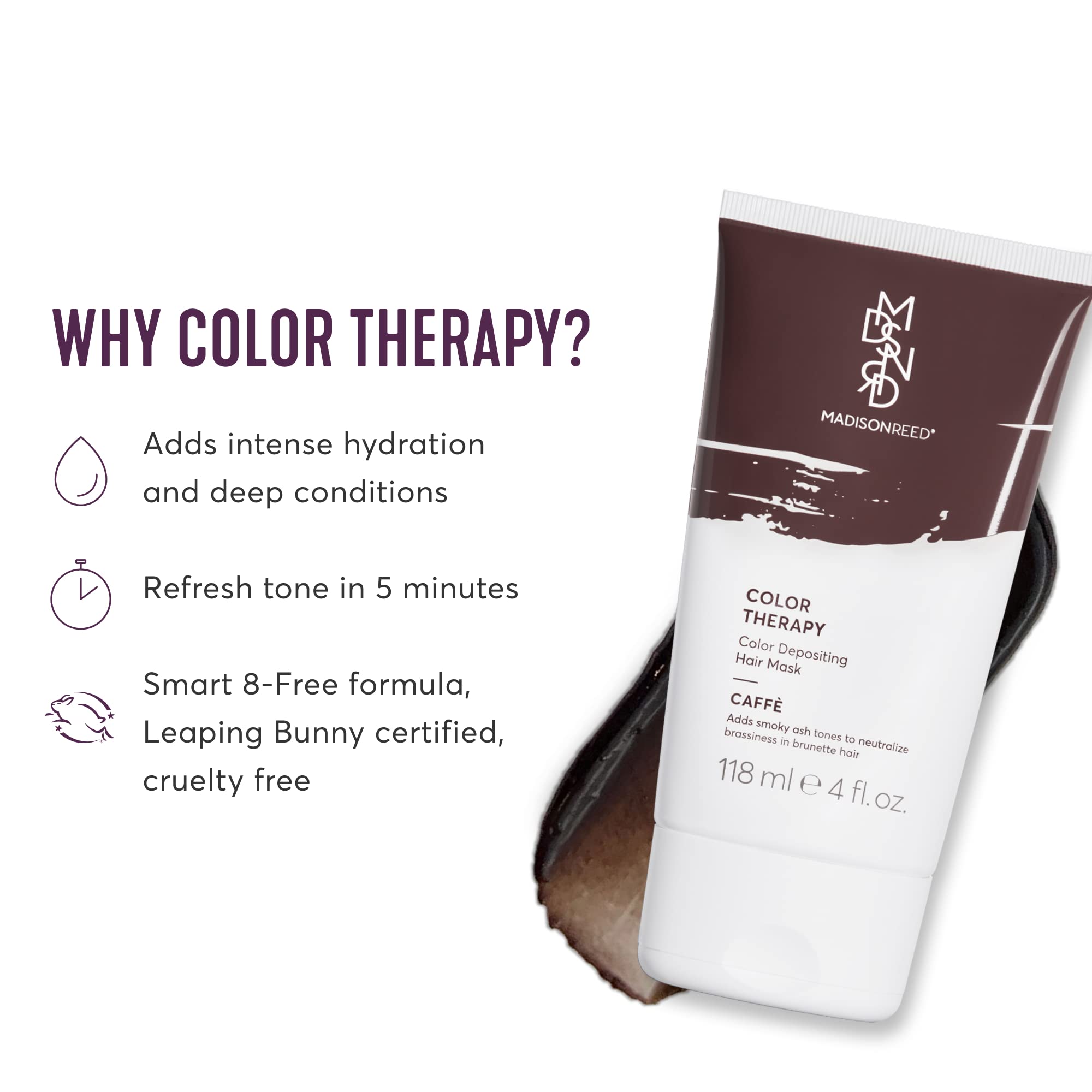 Madison Reed Color Therapy Caffé – masque colorant dépose une nuance cendrée fumée.