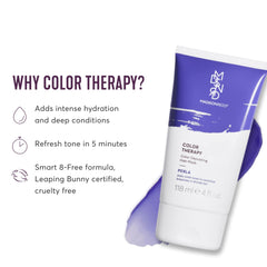 Color Therapy Perla, masque crème, texture onctueuse pour nourrir et revitaliser les mèches.