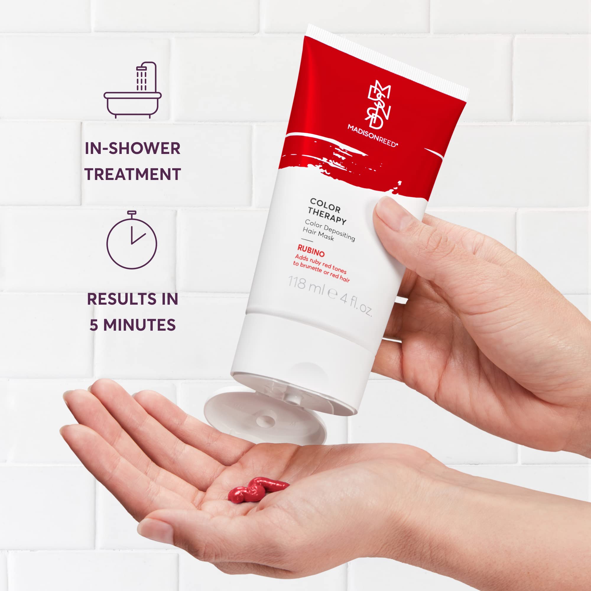 Madison Reed Color Therapy Rubino — hydratation intense qui rend les cheveux doux et brillants.