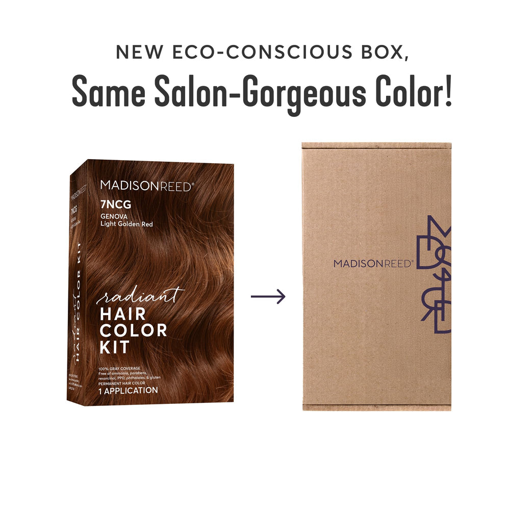 Madison Reed 7NCG crème colorante — rendu lumineux et naturel sur les gris.